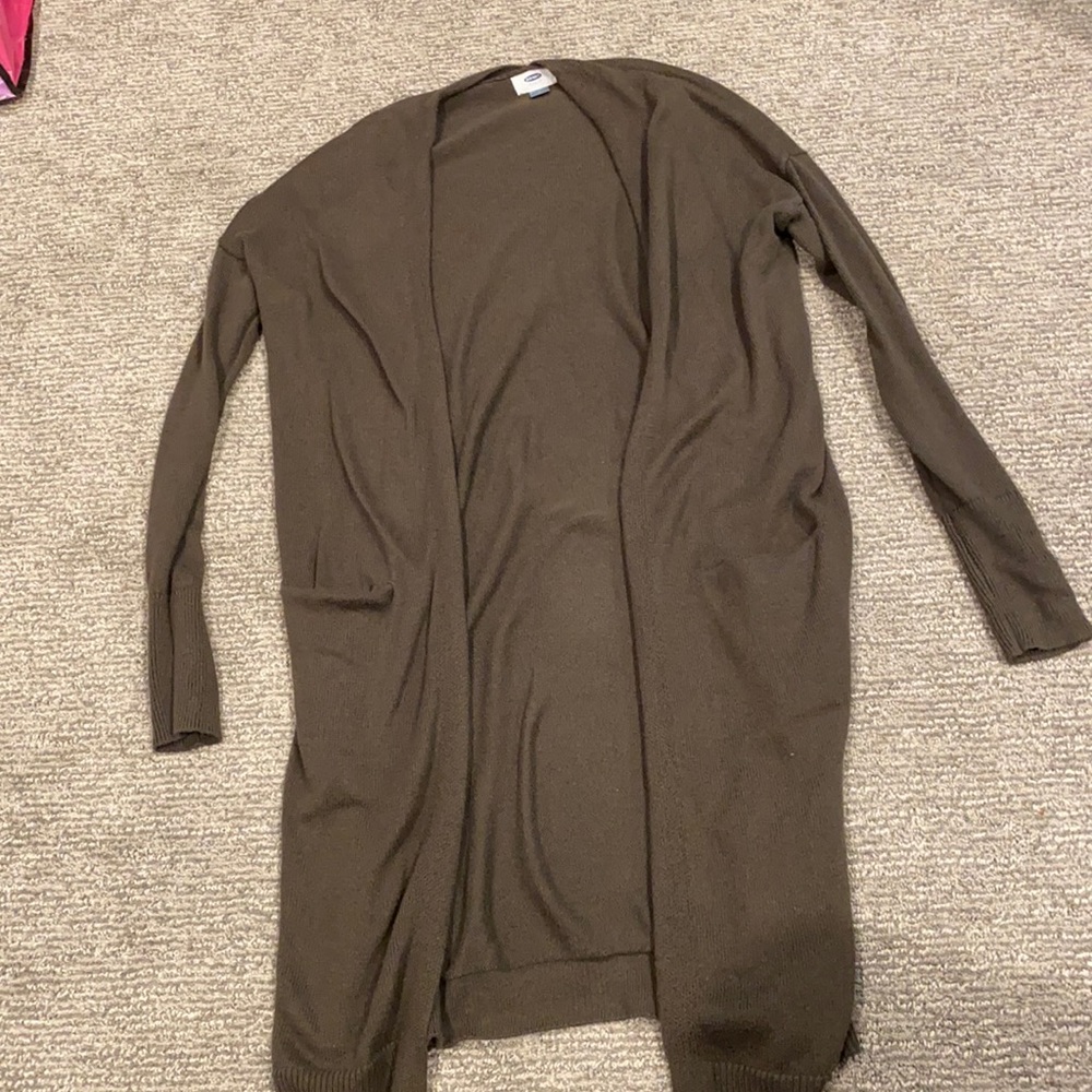 Women’s Olive Green Knee Length Duster Cardigan